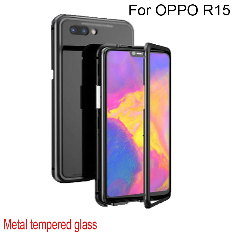 Роскошный чехол с магнитной адсорбцией для OPPO R15 r15 металлическая рамка