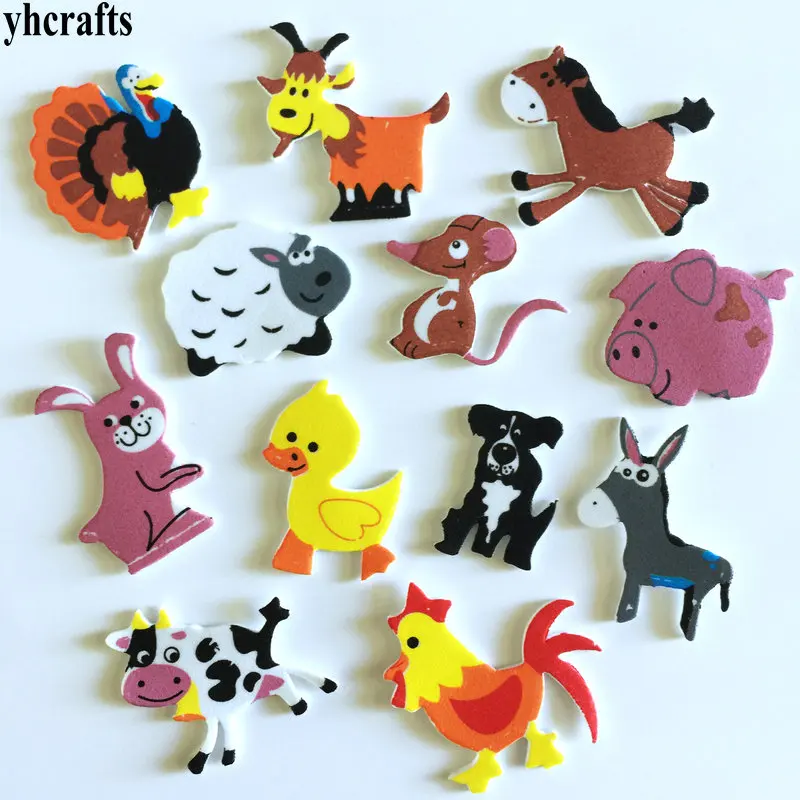 Pegatinas de espuma para animales de granja, art&iacute;culos de actividades artesanales para guarder&iacute;a, adorno para habitaci&oacute;n de ni&ntilde;os, autoaprendizaje, OEM, 1 g/lote-1