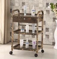 three tier trolley hairdressing tattoo cup rack beauty salon trolley nail tool car