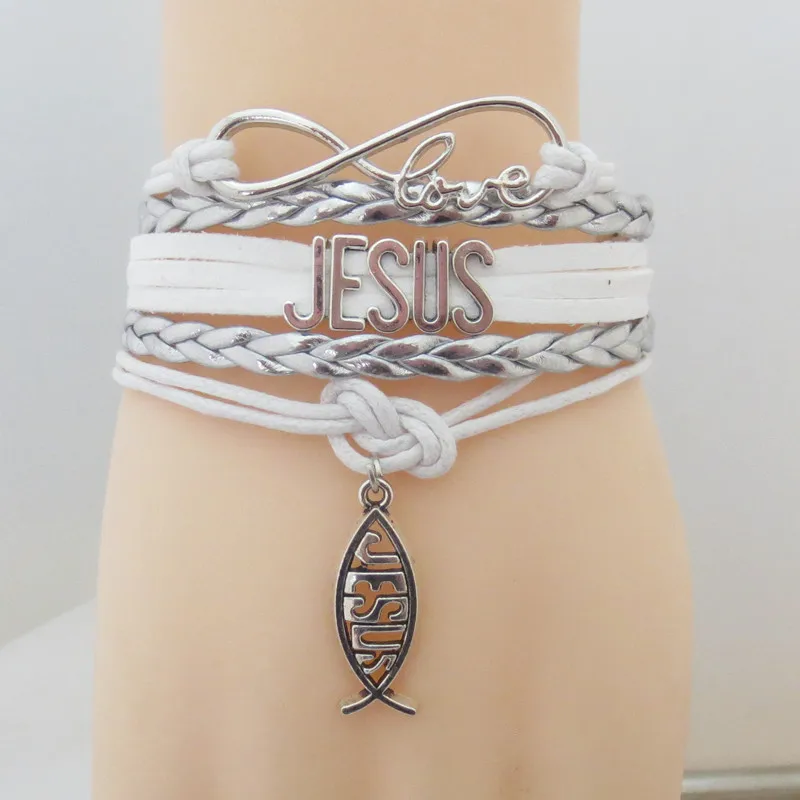 Модный шарм браслет с Иисусом верьте браслеты для верующих Иисуса и рыбой любовь