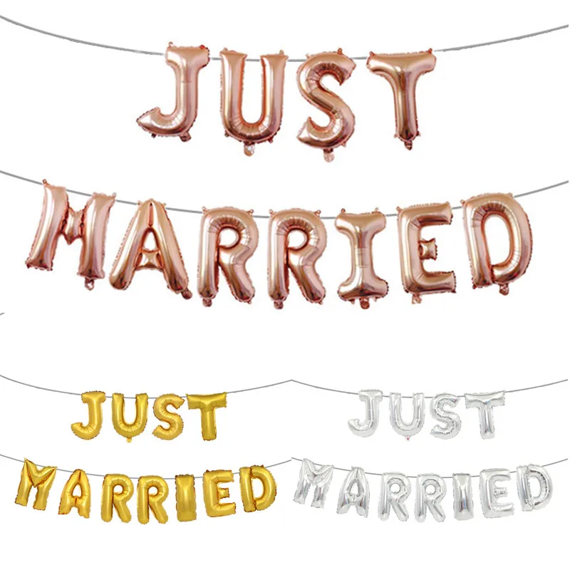 Только что замужние воздушные шары фольги Воздушные Свадьба надувной баллон