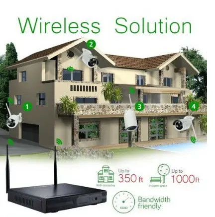 YobangSecurity 4CH ИК HD Home Security Wi Fi Беспроводной IP Камера Системы 720 P наружного