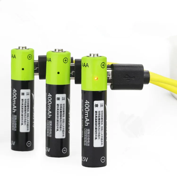 

ZNTER 6 шт./лот 1,5 в AAA 400 мАч литий-полимерная литий-ионная литиевая аккумуляторная батарея USB батарея с USB зарядным устройством