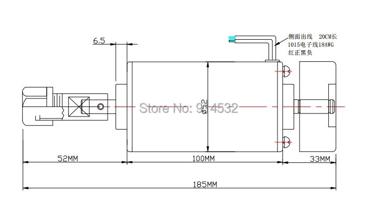 Высокоскоростной хромированный электродвигатель шпинделя dc + 52 мм с воздушным