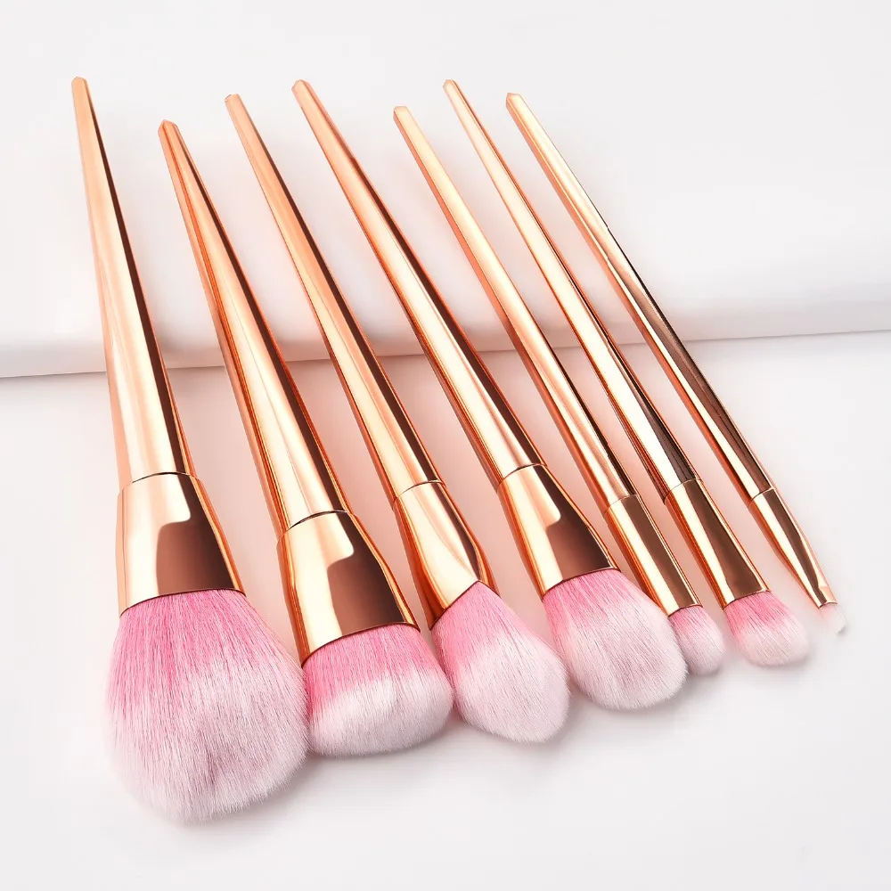 7/12pcs Rose Golden Makeup Brushes for Powder Eyebrow Blush Blending Contouring Brush Silver Beauty Tools Cosmetic 35 | Красота и