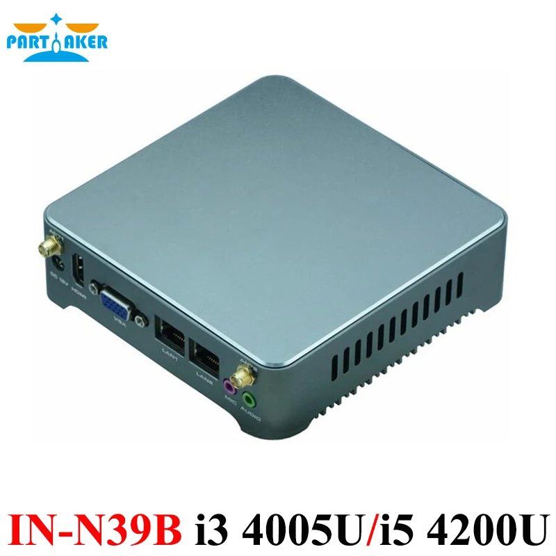 Причастником Мини ПК 2 Lan Barebone Мини ПК Nuc неттоп настольный компьютер с OEM i3 4005u i5 4200u процессор