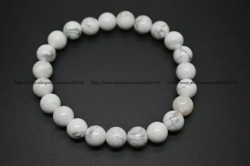

Fashion Jewelry Natural 8mm White Howlite Round Beads Necklace and Bracelets