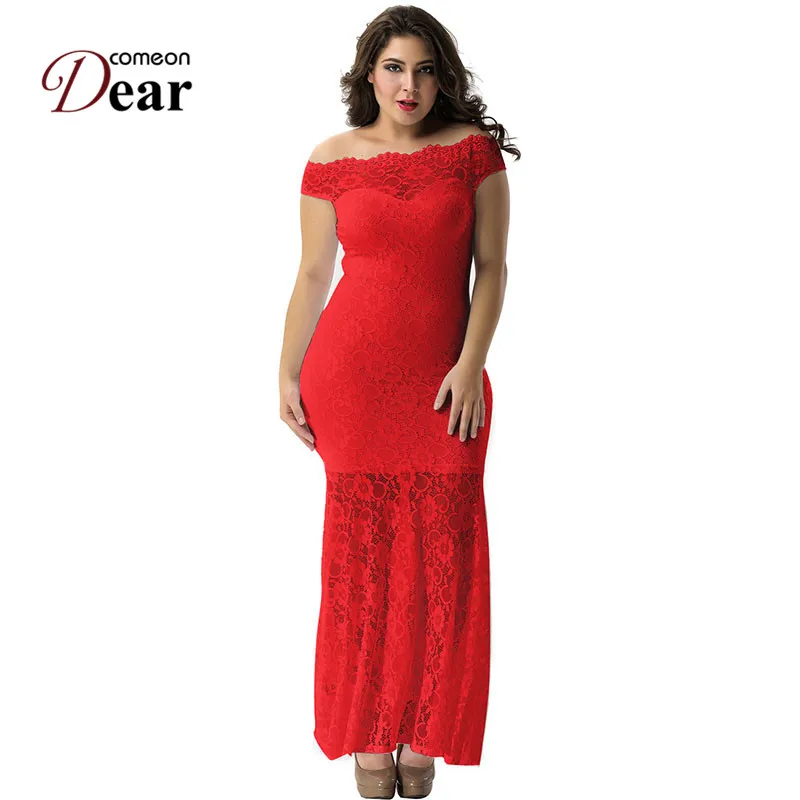 Женское кружевное платье макси Comeondear белое и розовое длинное с открытыми плечами