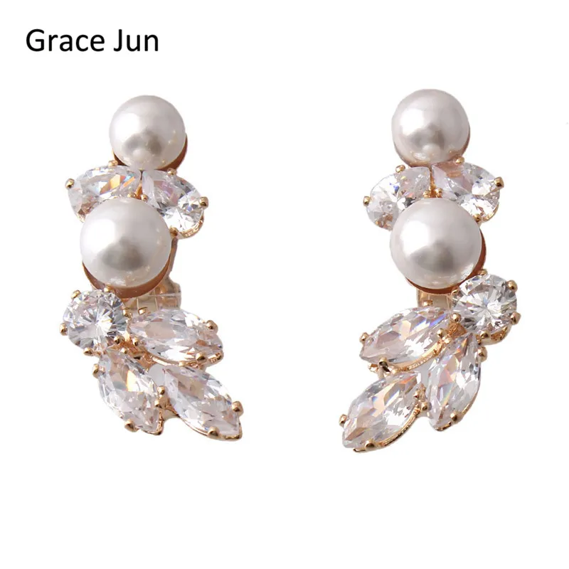 

Серьги-клипсы женские с искусственным жемчугом, 2 цвета