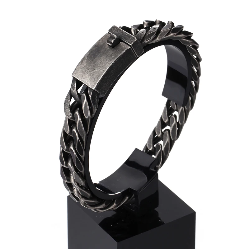 Браслет-цепочка мужской из нержавеющей стали 316L с двойным панцирным плетением