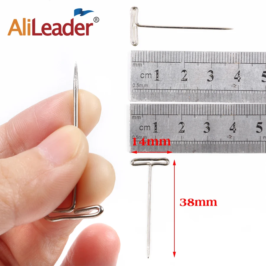 Alileader 50 шт T Pin 14 мм * 38 для парика фиксации на холсте головы парик Инструменты