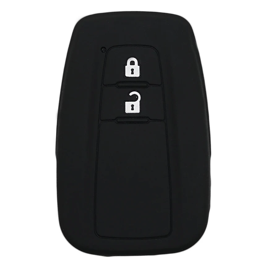Black MICOCHE моющийся Мягкий силиконовый 2 кнопочный ключ автомобиля чехол для Toyota Prius CHR C-HR Prado - Название цвета: Black