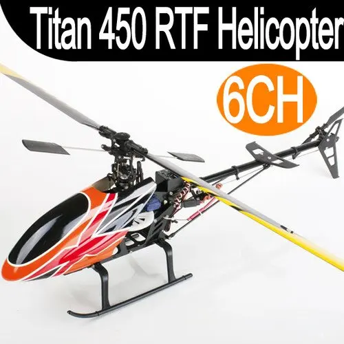 Titan 450 V2 RTF 6CH 2.4Ghz Remote Control 3D Align T-rex Single Blade Screw Propeller Gyro Servo Electric RC Helicopter | Игрушки и