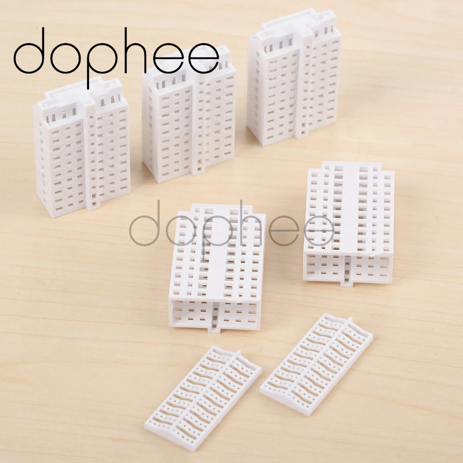 

dophee 5pcs Mini White High-rise Plastic Building Model HO Scale 1/800 for Micro Landscape Home Sand Table Model Scene Layout