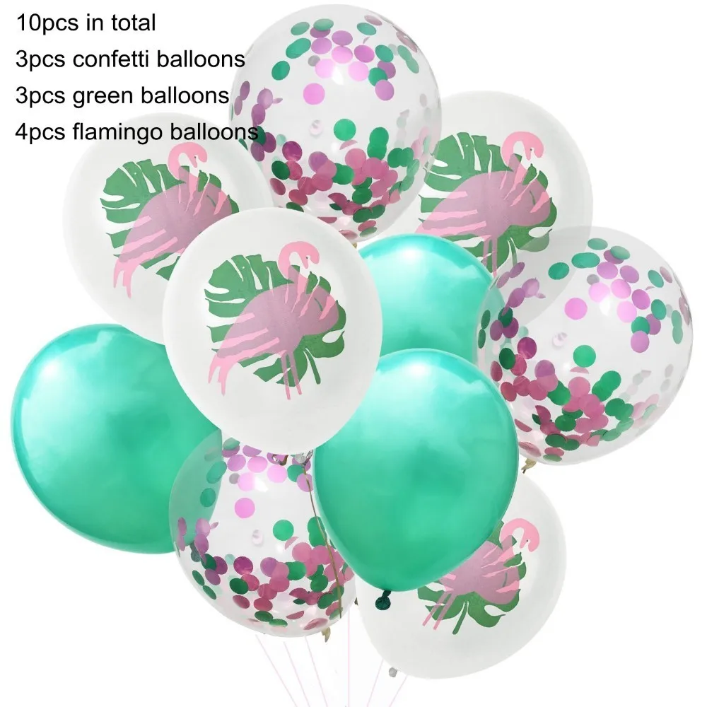 green multi confetti 1 компл. Фламинго вечерние бумажные зонтики для напитков ананас торт топперы для дня рождения украшения Летние Гавайские вечерние принадлежности - Цвет: green multi confetti