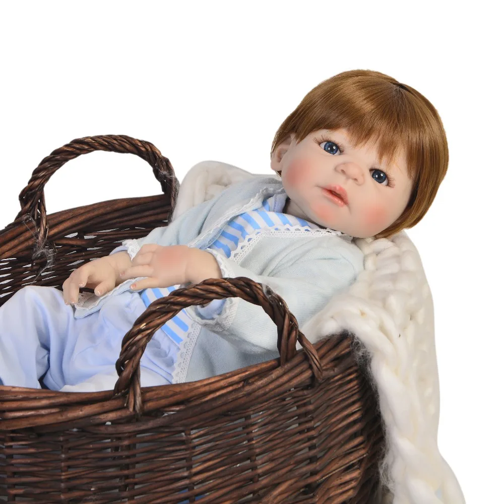 Bebes Reborn Menino 23 дюйма 57 см полностью силиконовые виниловые куклы реборн для