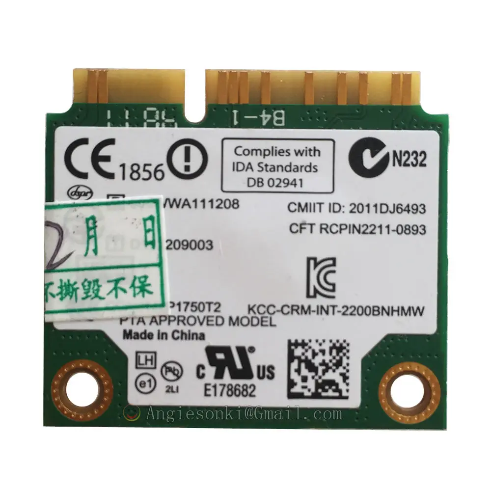 Wi Fi адаптер BNHMW 2200 мини PCI e Wireless N Wifi Wlan карта для Intel 2200BGN 802 11 300 Мбит/с 2 4 ГГц|wifi wlan
