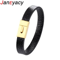 janeyacy 2018 fashion creativity stainless steel bracelet women pulseira european personality black leather bracelet men pulsera