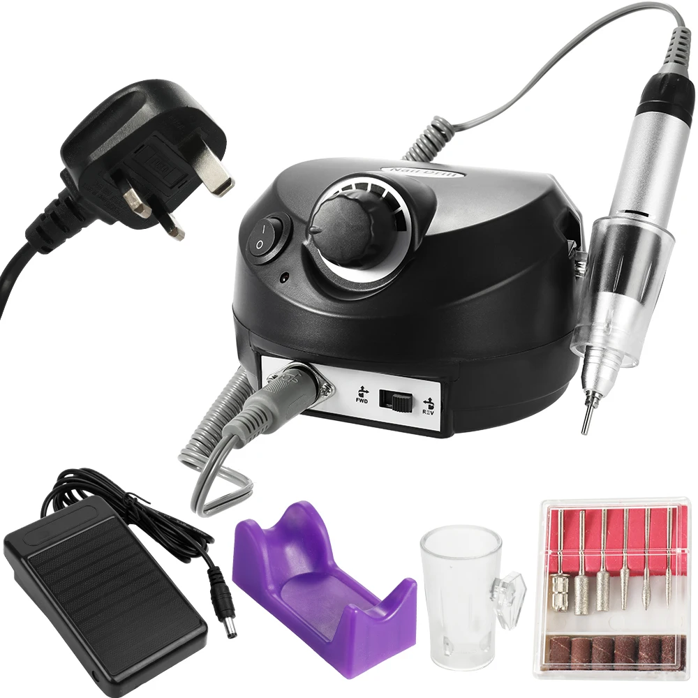 Black UK Plug 30000r Электрический лак для ногтей Инструменты для удаления сверла оборудование для ногтей маникюрный продукт Профессиональный полировщик ногтей наборы - Цвет: Black UK Plug