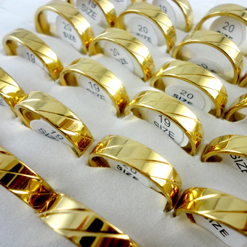 Классические кольца из нержавеющей стали для женщин и мужчин 10 шт. никогда не