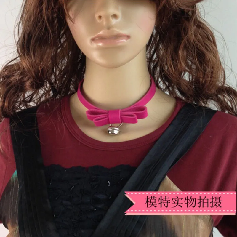 Панк кожаный бант колокольчик Подвеска колье для женщин Funky Chockers воротник collares колье ras du cou CR104 - Окраска металла: CR104B03