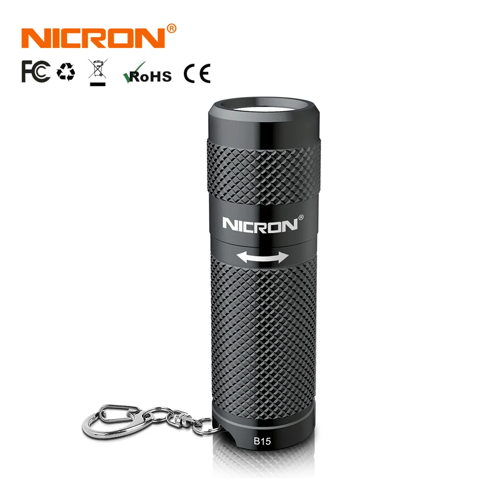 NICRON Мини светодиодный фонарик для ключей твист Применение 5 режимов