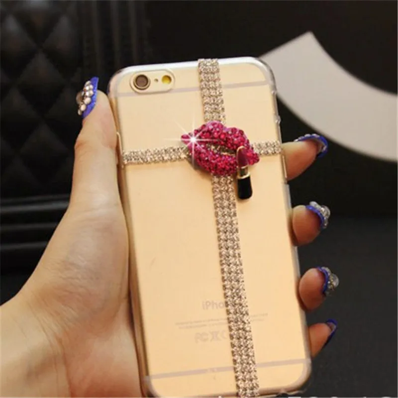 Для iPhone 6S 7 8 Plus X XS MAX XR модная Алмазная губная помада Кристалл Блеск Стразы чехол