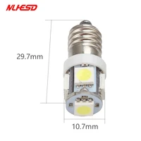 1x 6v e10 5050 led dc 12v 5smd 5 led e10 led pure white warm white cold white red blue amber instrument lights car home