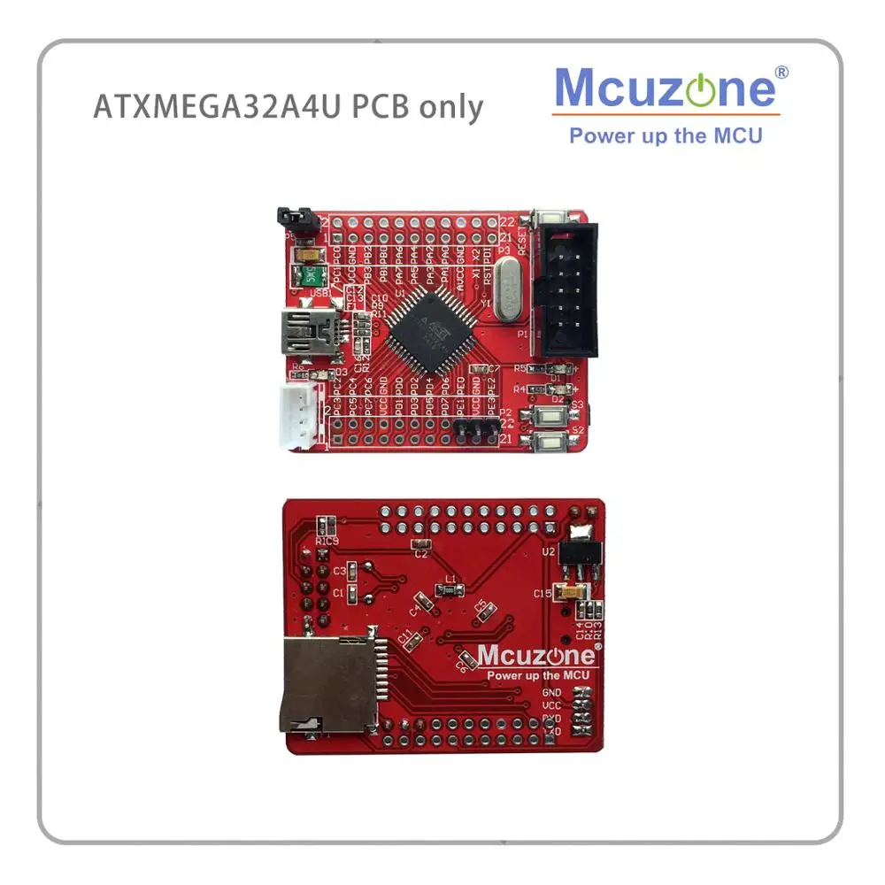 ATxmega32A4U мини плата PCB USB программа PDI SD GPIO XMEGA32A4U 32A4U MCIROCHIP 32A4 U|Промышленные