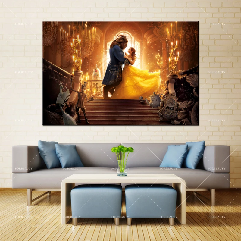 Forbeauty холст живопись настенное искусство Beauty_and_the_beast Спрей Печать