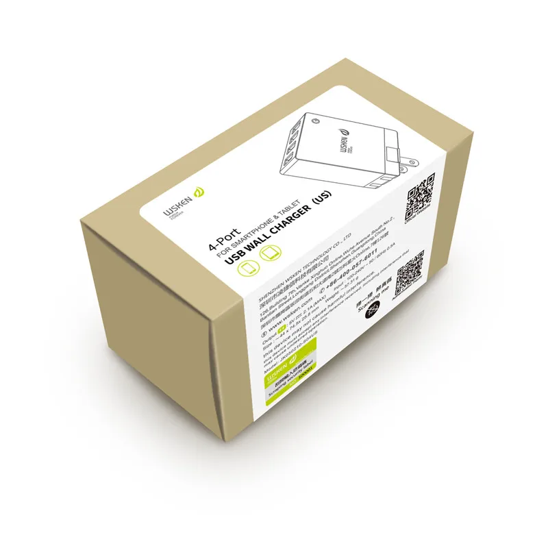 WSKEN 4 порта Смарт USB настенное зарядное устройство 5 В 2.1A зарядное устройство для путешествий зарядный адаптер для смартфона и ПК планшет универсальный ЕС США Великобритания разъем