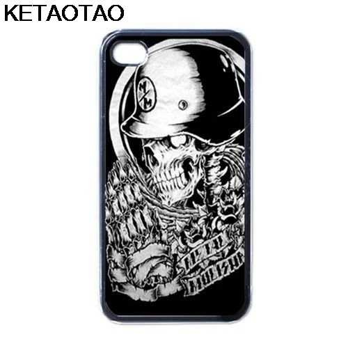 KETAOTAO белые металлические чехлы для телефонов с черепом iPhone 4S 5C 5S 6S 7 8 Plus XR XS Max XS6 9 6