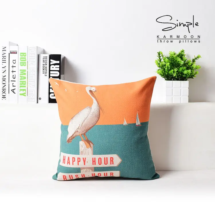 Тропические животные Фламинго Подушка с изображением попугая белье зебра птица