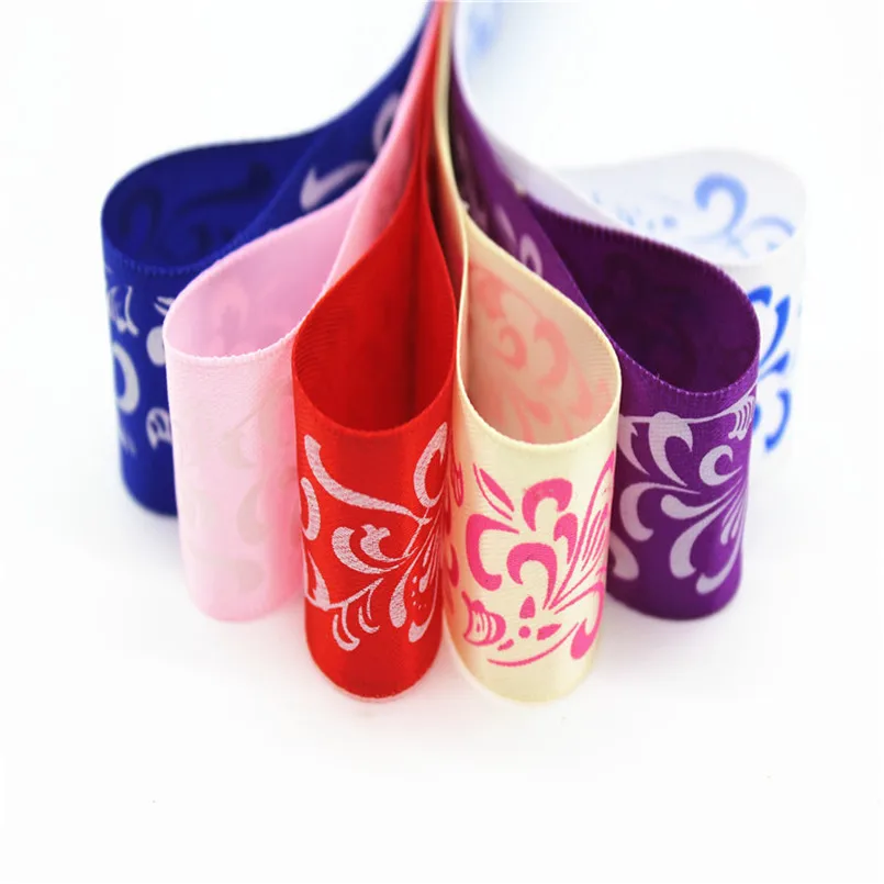 2.5cmx50Yard Blue And White Porcelain Printing Ribbon Fabric Wedding Party Supplie Handmade Satin Belt Hair Accessories | Дом и сад
