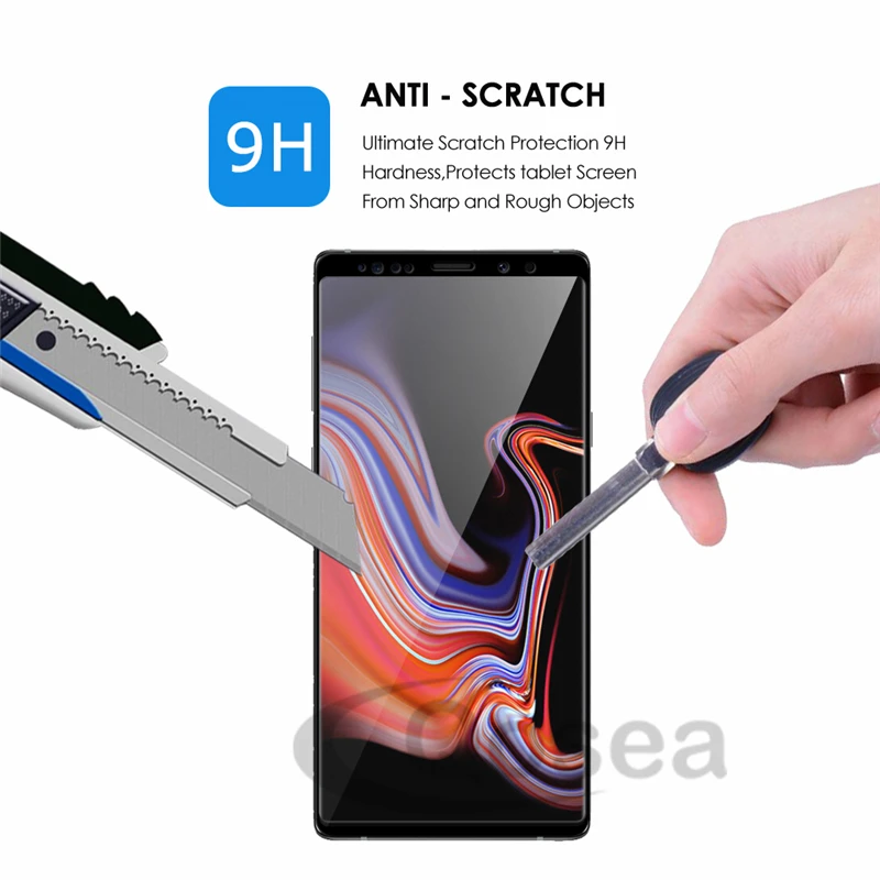 Для samsung Galaxy Note 9 S9 закаленное Стекло с уровнем твердости H гальваническим 4D