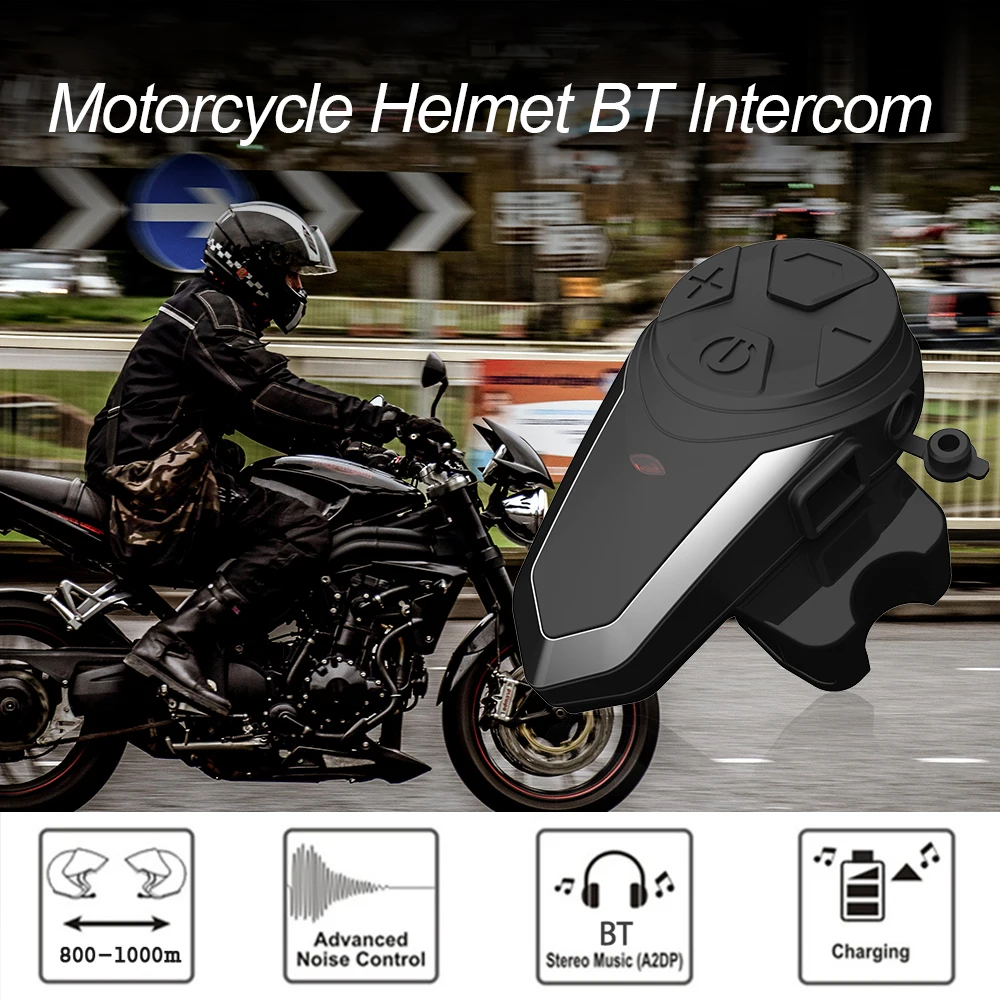Bluetooth мотоциклетная гарнитура Шлем Интерком FM Радио MP3 GPS рация Водонепроницаемый
