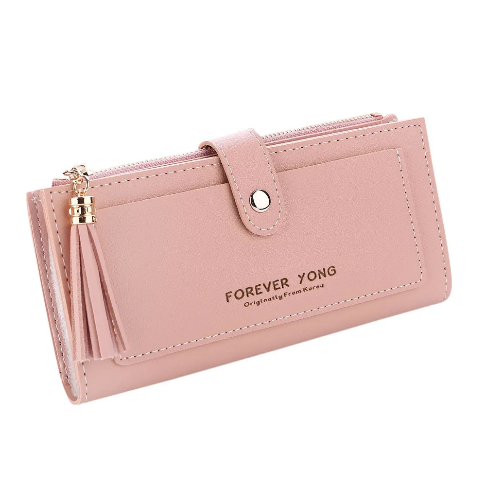 Pink MOLAVE, кошельки и держатели, повседневный женский кошелек, новинка, женский простой ретро кошелек с буквами, Длинный кошелек, для монет, однотонный кошелек, держатели для карт, Handbag9405 - Цвет: Pink