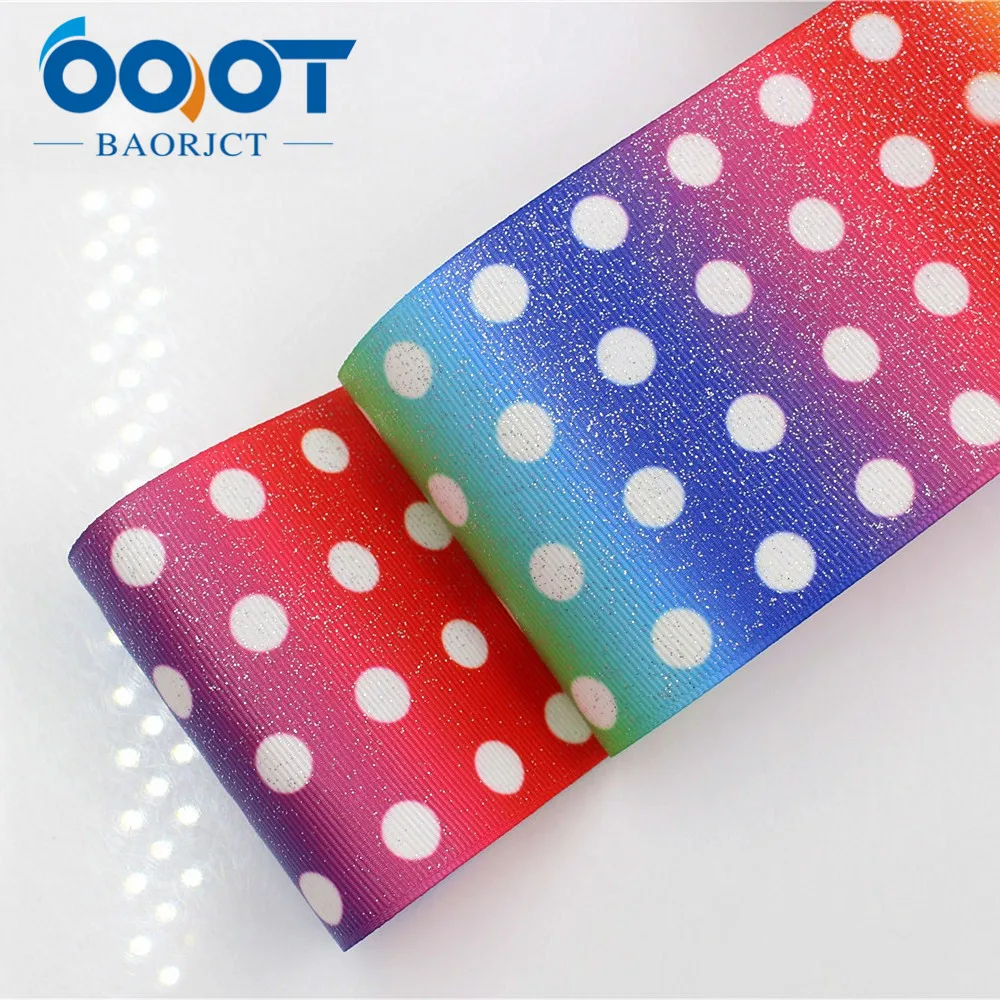 OOOT BAORJCT 1710056 75mm 5yards Flash color Ribbons Thermal transfer Printed grosgrain Wedding Accessories DIY handmade materia | Дом и сад