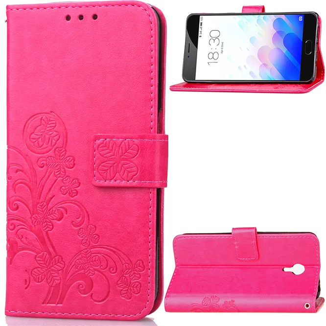 Four Leaf Clover Case Для Meizu Meilan Note 3 Флип Бумажник кожа Мейлань Примечание Телефон PU Кожа С