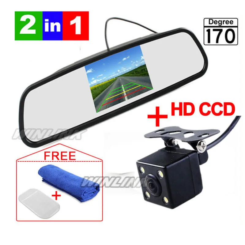 CCD HD водостойкая система парковочных мониторов светодио дный LED ночного видения 4