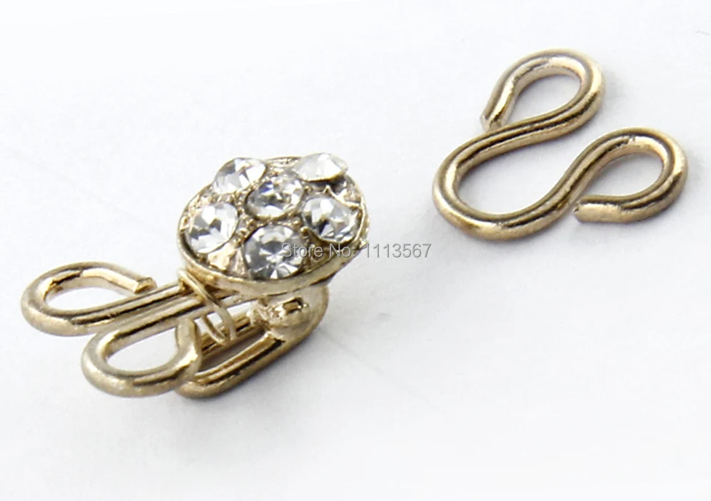 30 штук ремесло золото прозрачный кристалл крюк и глаза застежка талии