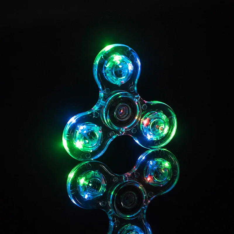Встряхивание света Fidget finger Spinner красочное освещение для аутизма и СДВГ