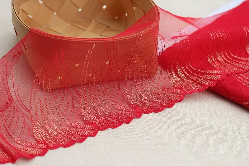 2 ярда Золотая кружевная отделка вышитая ткань с цветами ширина 7 09 дюйма сделай