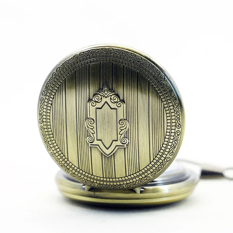 Винтажные бронзовые Механические карманные часы циферблат с римскими цифрами