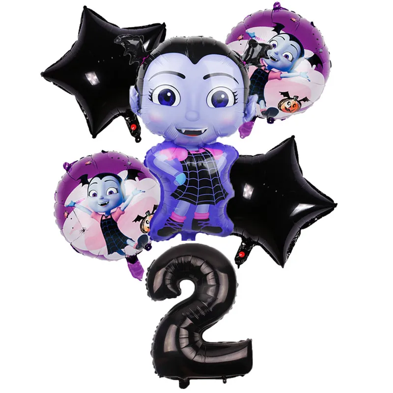 2 12 и 6 шт./партия, Vampirina, Набор цифр, вечерние шары на день рождения, декор из гелиевой фольги, вечерние воздушные шары на Хэллоуин, детские игрушки, Globos - Цвет: 2