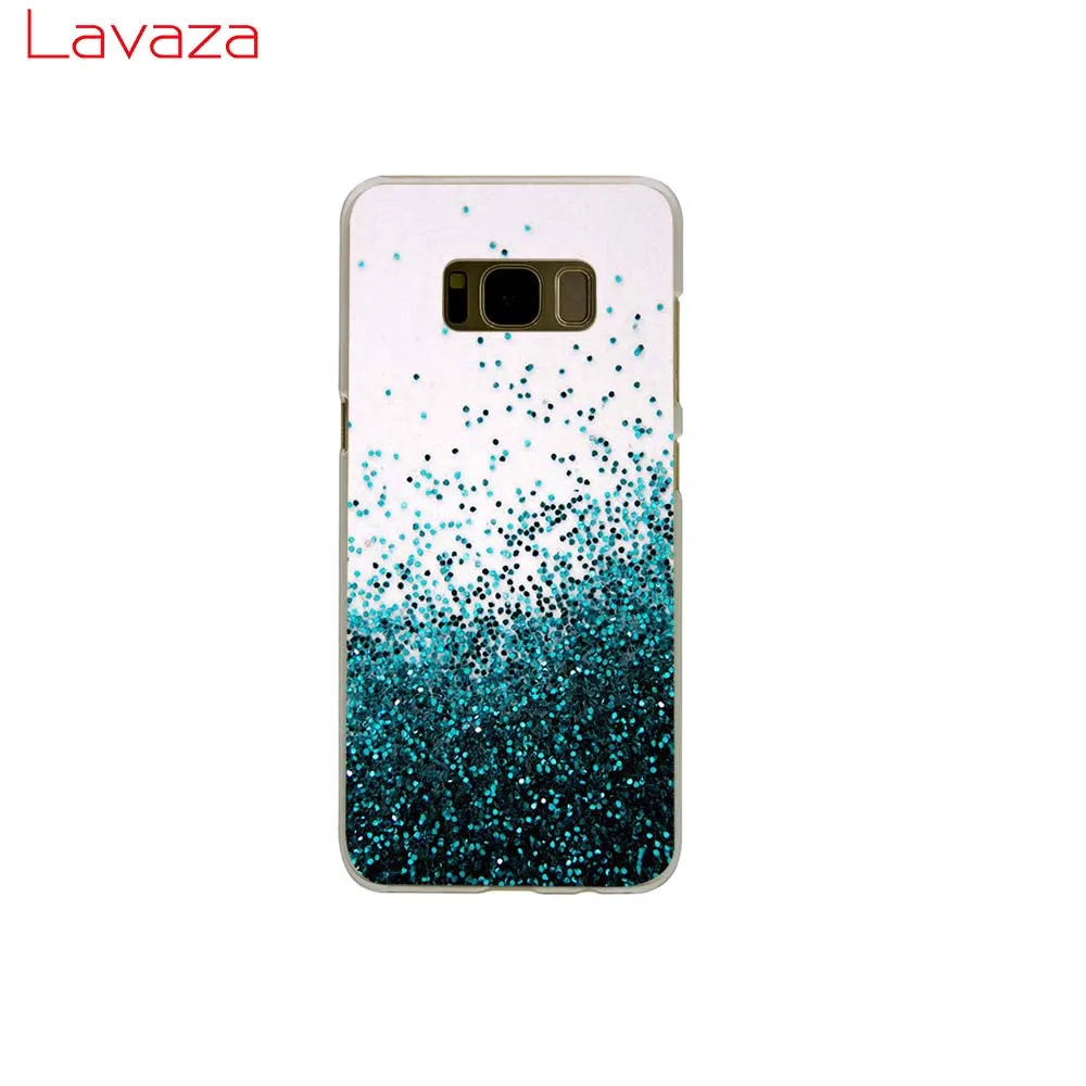 Жесткий чехол для телефона Lavaza серебристый зеленый в полоску с блестками Samsung Galaxy
