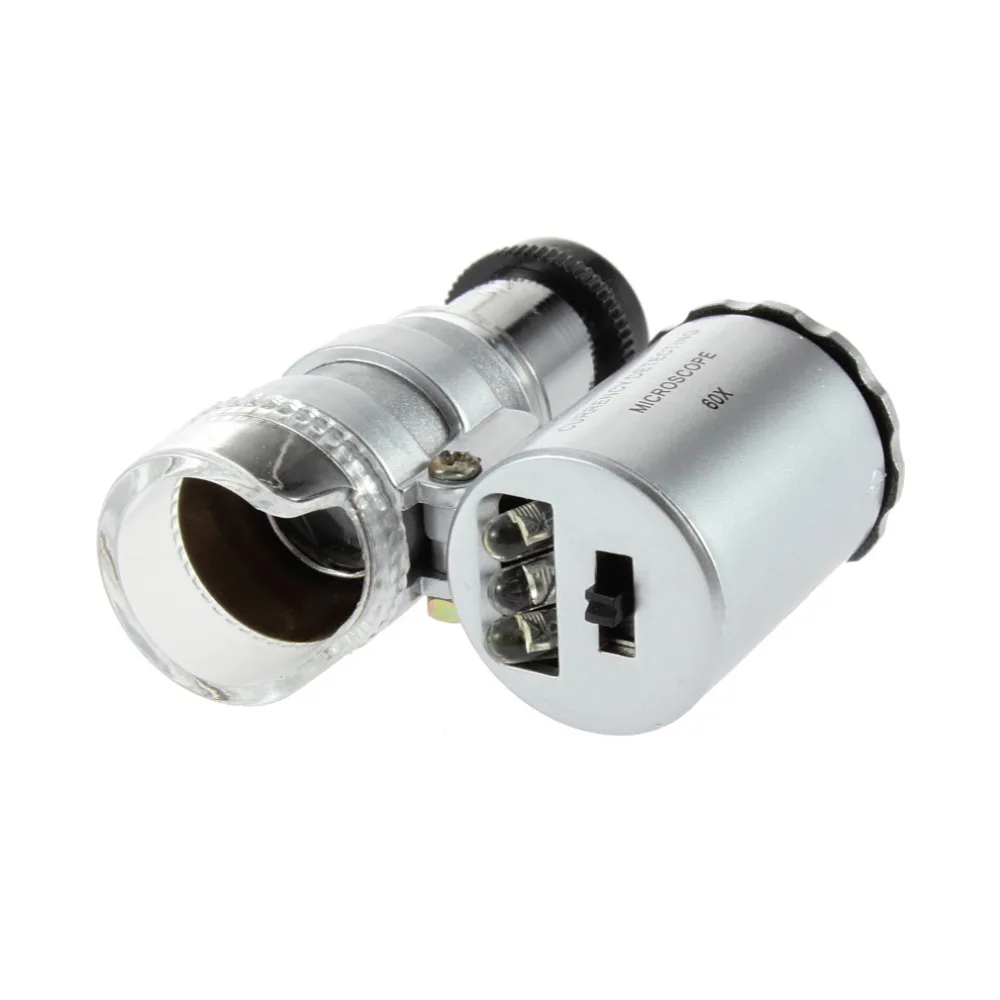 Профессиональный 60x рыбий глаз Мобильная микроскоп объектив + LED для iphone 4