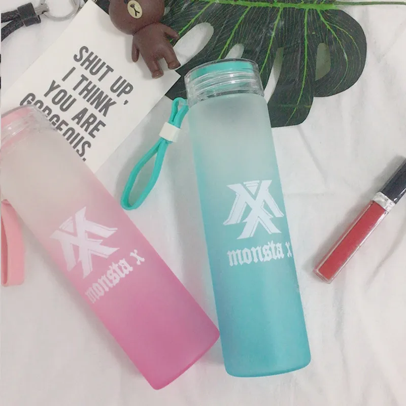 KPOP MONSTA X стакан для воды блестящий стеклянный флакон с градиентом Forever матовый