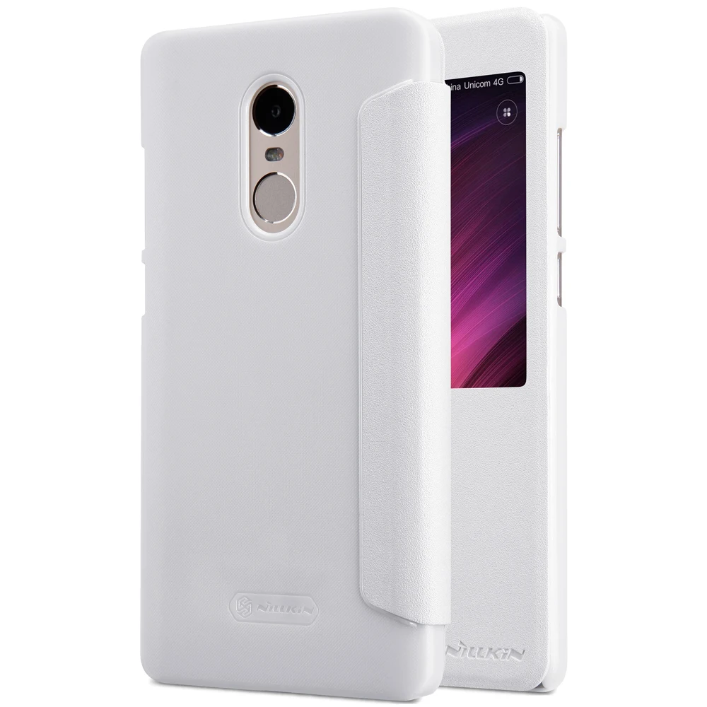 NILLKIN Sparkle ultra thin leather case phone for xiaomi redmi note 4x flip cover bag smart viewer window | Мобильные телефоны и