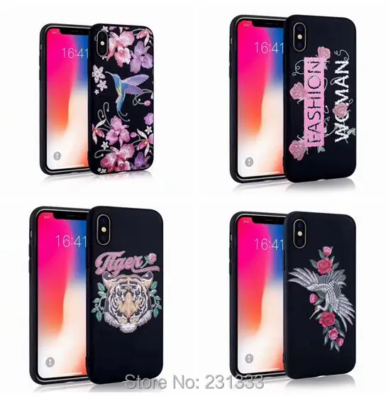 C-ku рельефный матовый мягкий чехол из ТПУ с цветочным рисунком для Iphone X 8 7 PLUS I7 6 6S SE